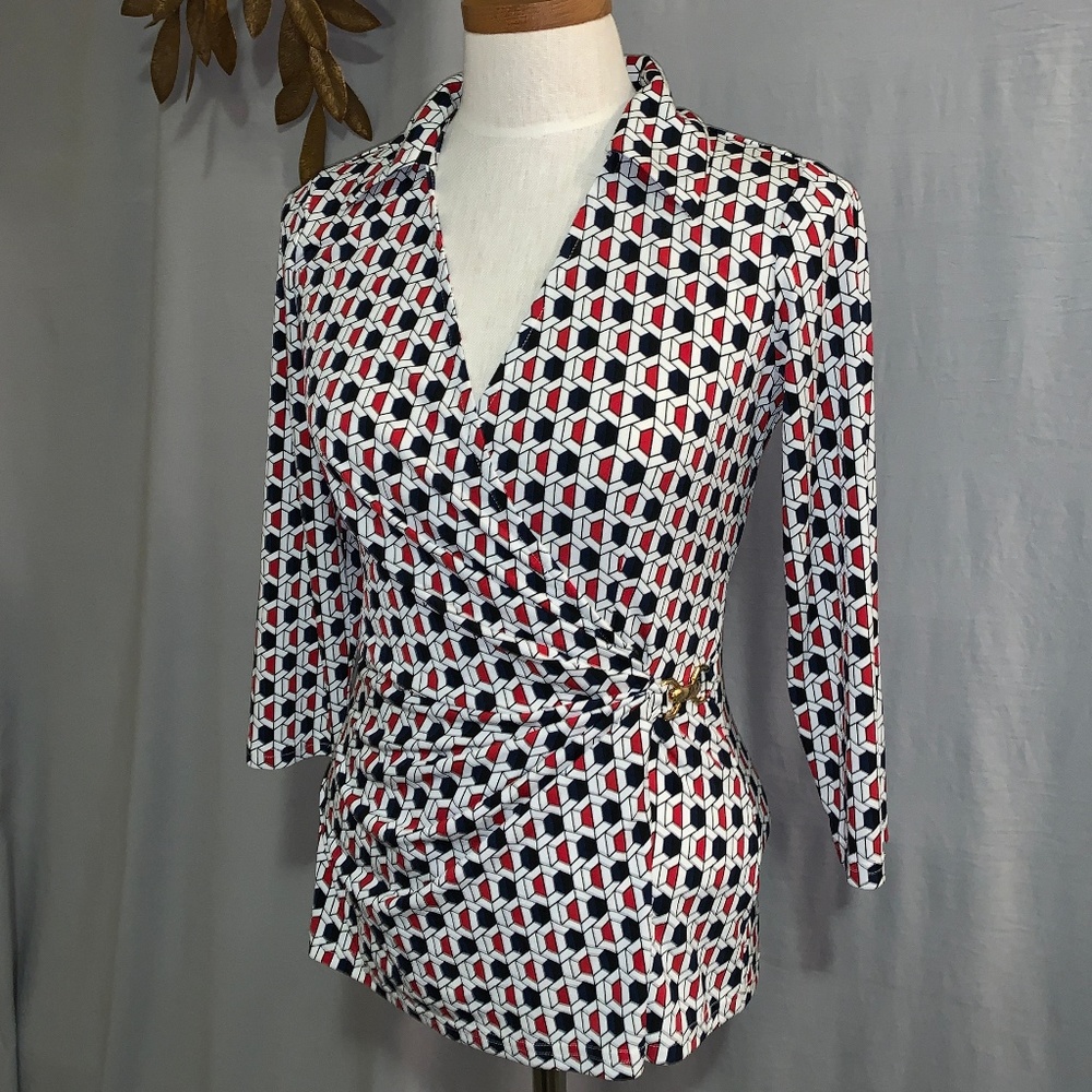 Boston Proper Wrap Top with buckle - Size Small.